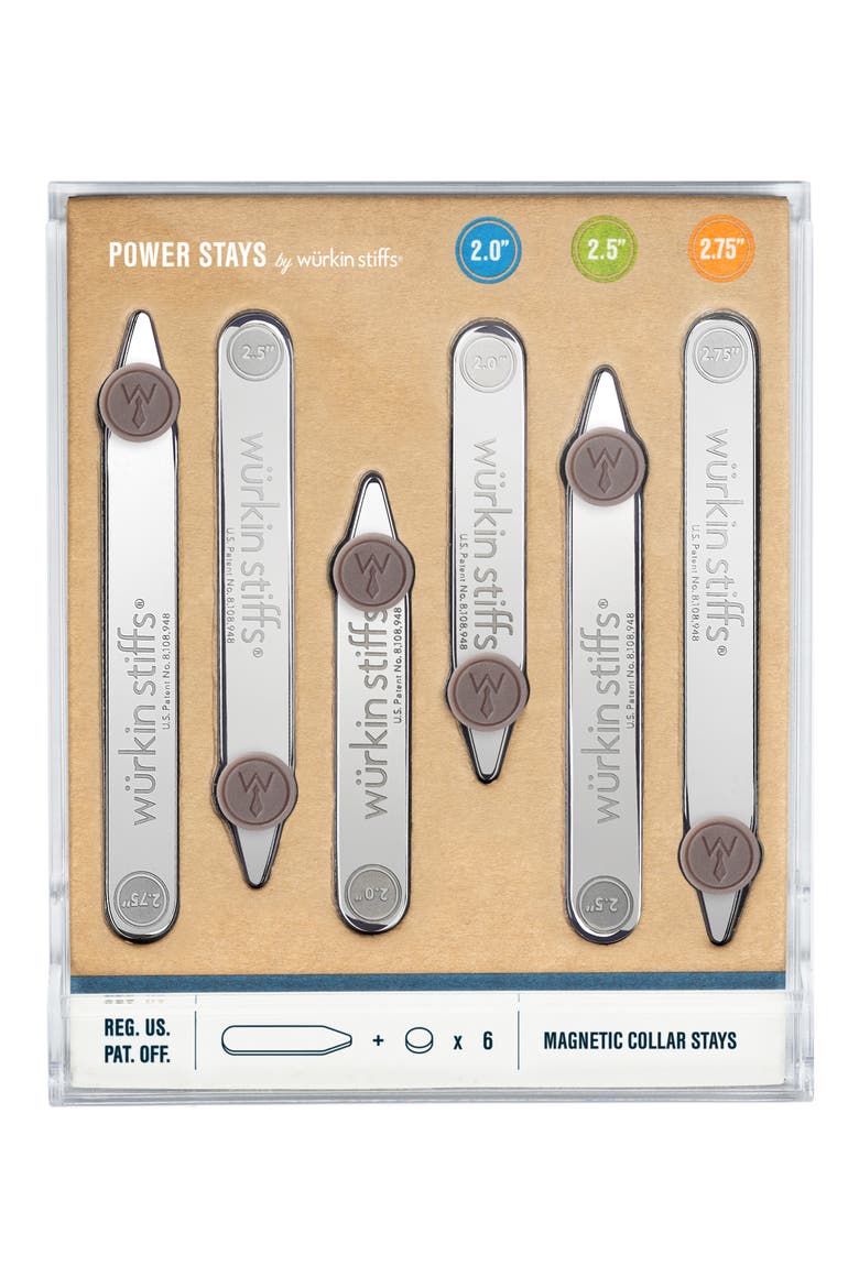 Set of 3 Magnetic Power Stays, Main, color, SILVER