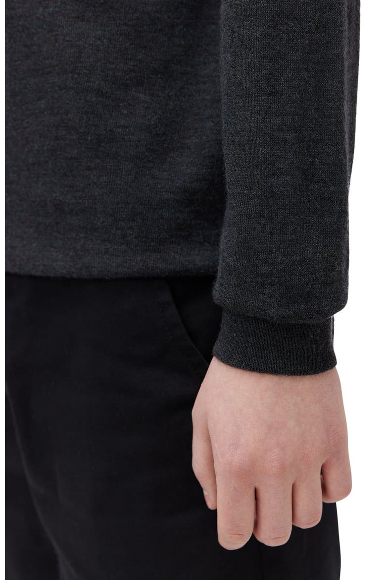 Men's Cashmere Silk Polo, Alternate, color, charcoal