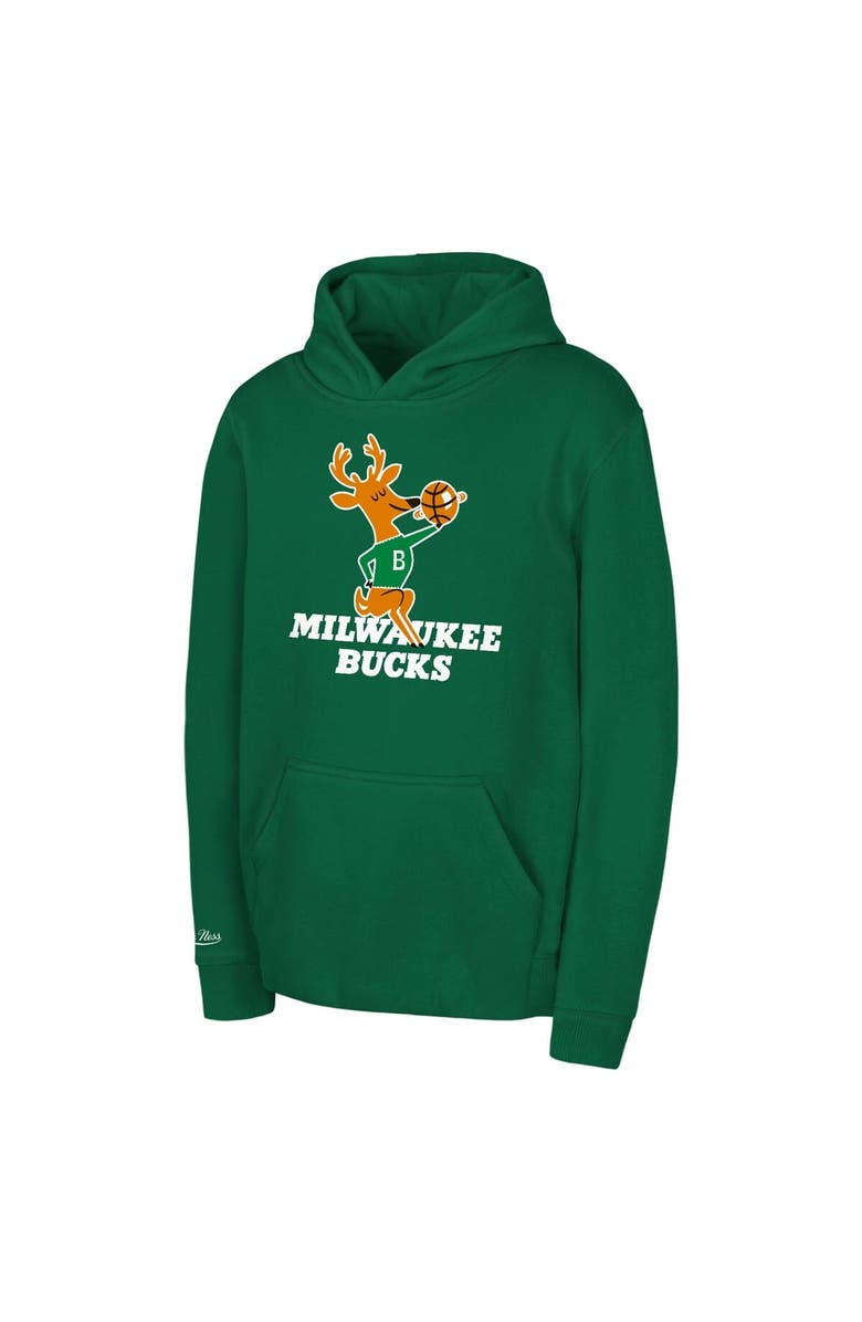 Mitchell & Ness Preschool Mitchell & Ness Green Milwaukee Bucks Retro Logo Pullover Hoodie, Alternate, color, Green