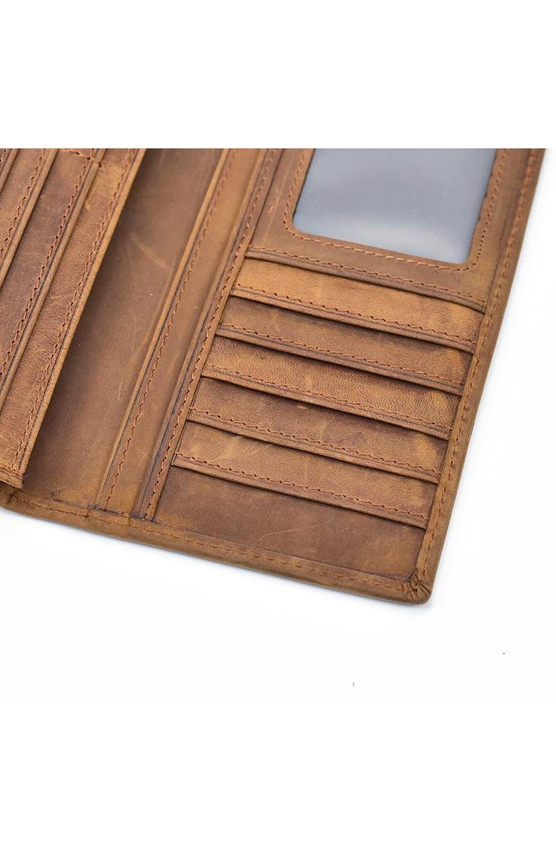 STEEL HORSE LEATHER The Pathfinder Bifold Wallet | Genuine Leather Pocket Book, Alternate, color, Brown