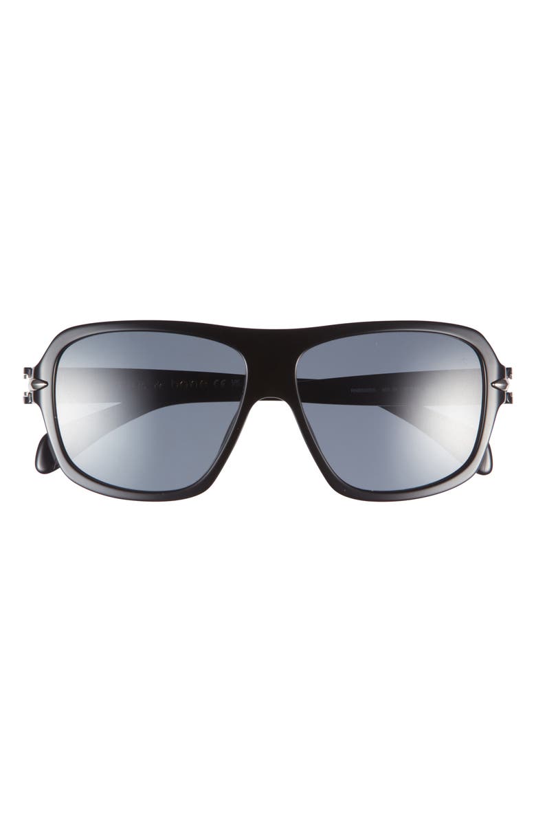 rag & bone 57mm Shield Sunglasses, Main, color, Black