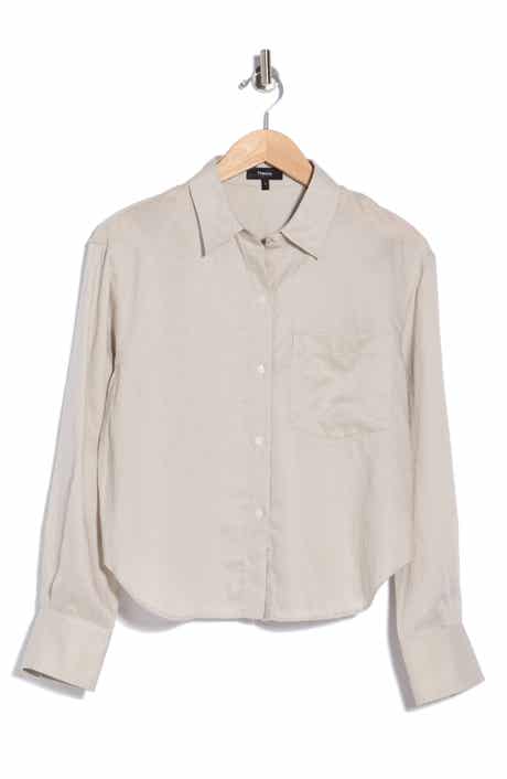 Linen Blend Boyfriend Shirt