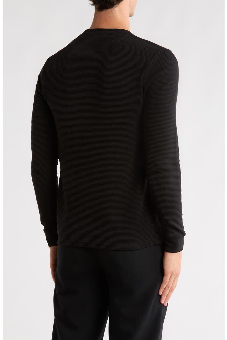 Crew Neck Cotton Blend Sweatshirt, Alternate, color, BLACK