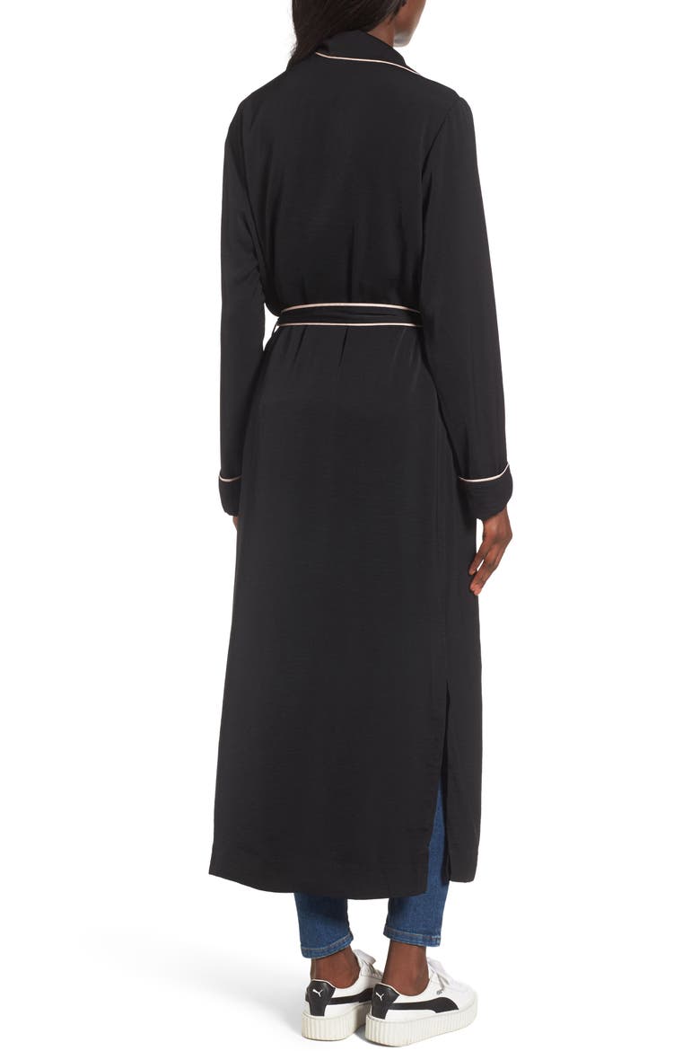 Satin Robe Jacket, Alternate, color, DEEP BLACK