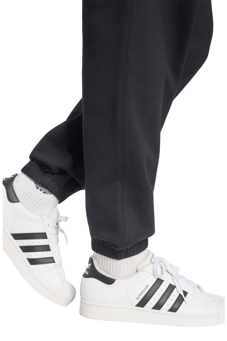 Trefoil Essentials Fleece Joggers, Alternate, color, BLACK