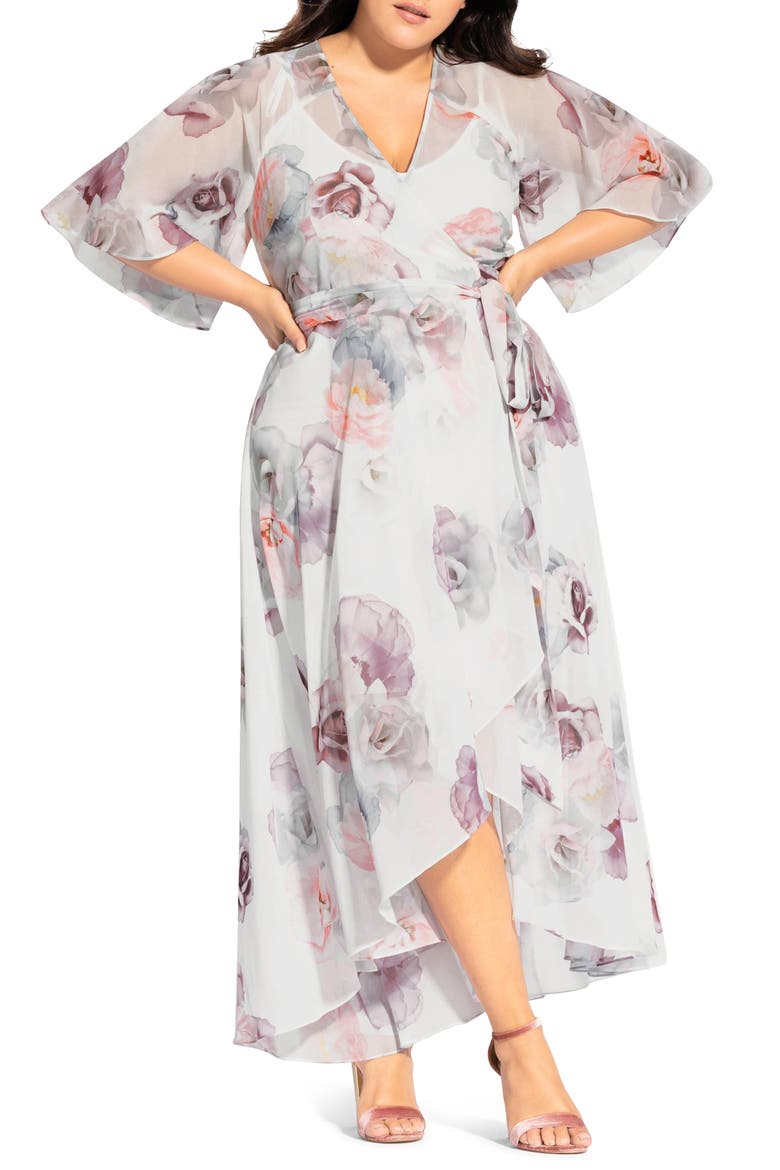 Rose Bella Maxi Wrap Dress, Main, color, BELLA ROSA