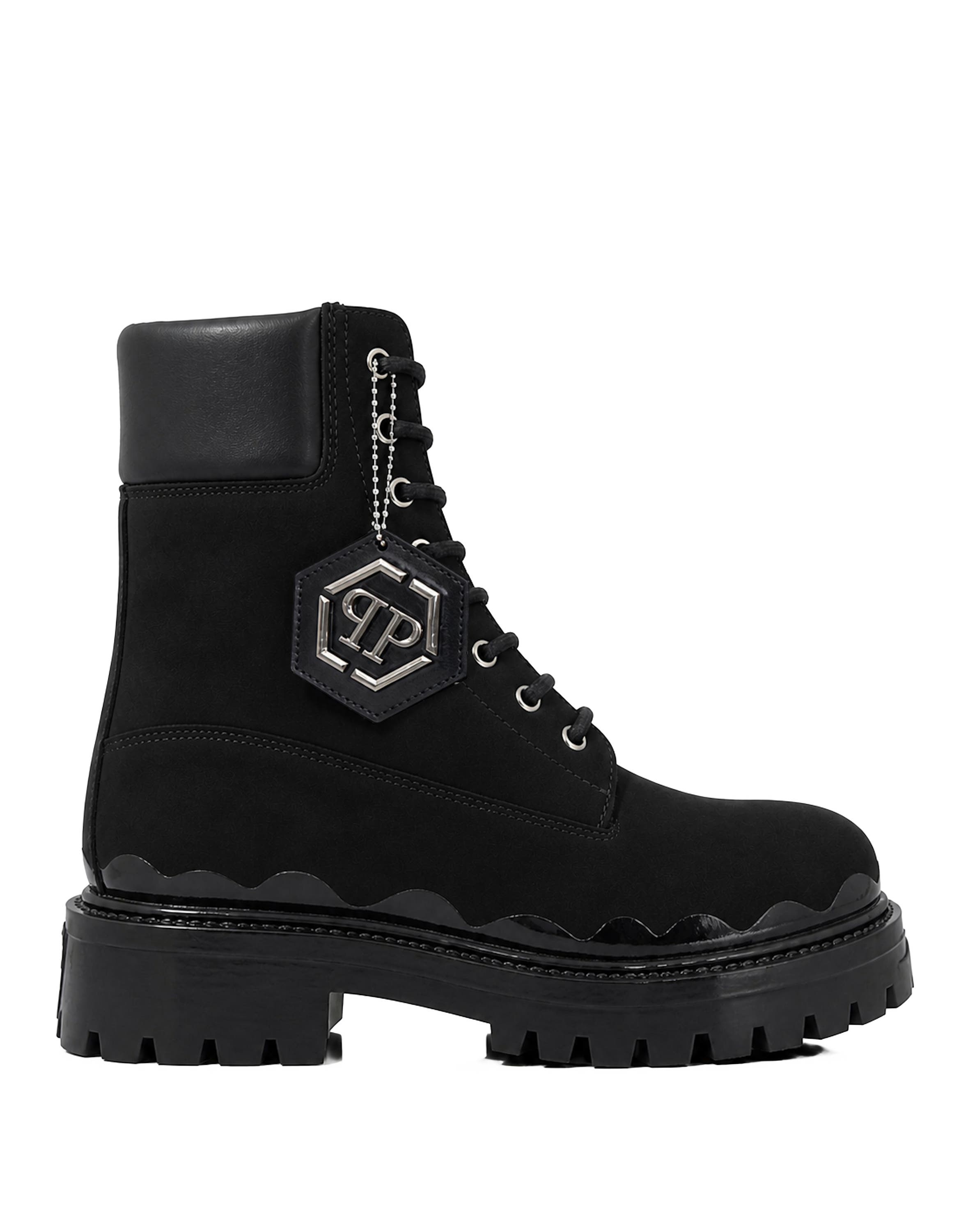 Nabuk Lace-Up Boots Immersed Men, Alternate, color, black/black