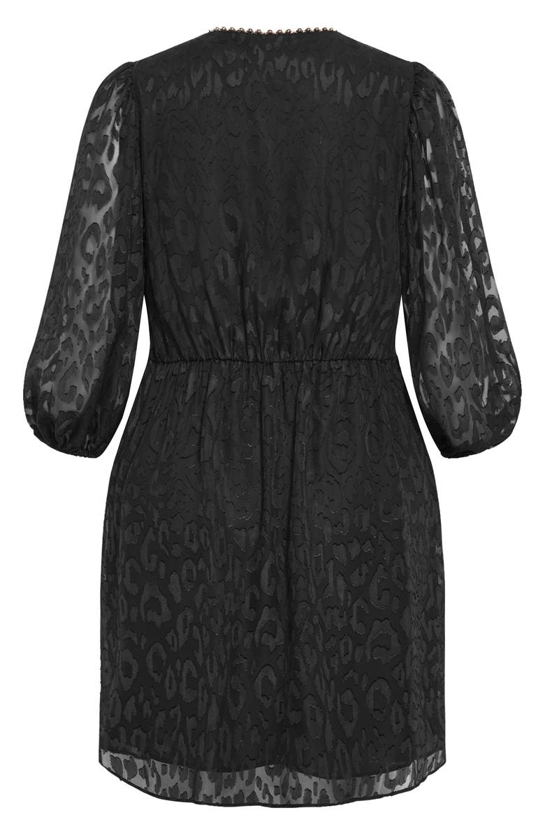 City Chic Lysandra Jacquard Dress, Alternate, color, Black