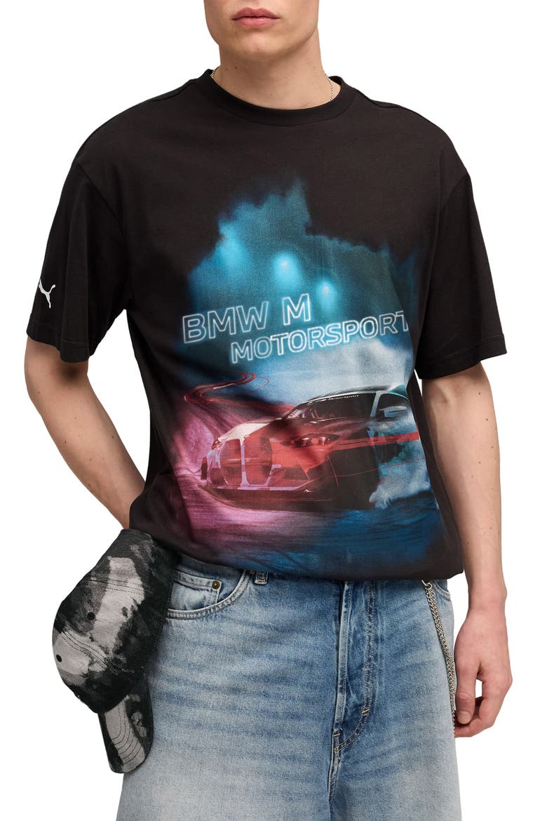 BMW Cotton Graphic T-Shirt, Main, color, PUMA BLACK