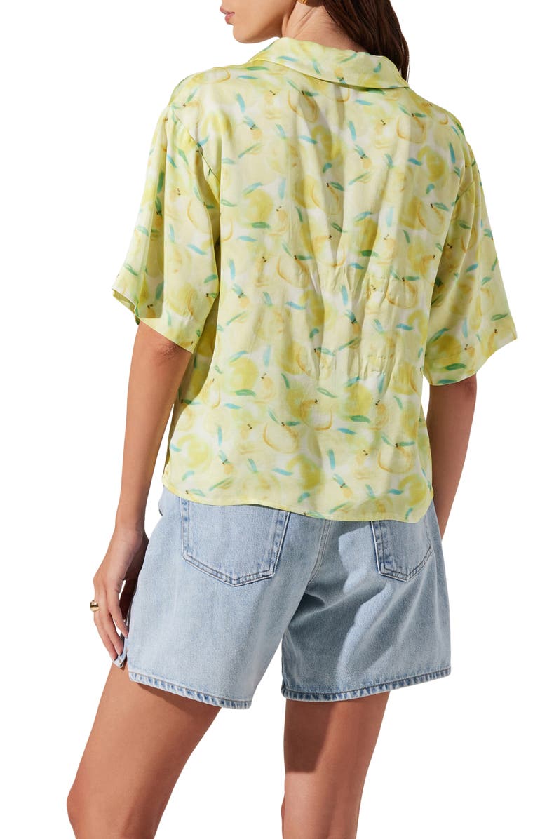 ASTR the Label Vesa Camp Shirt, Alternate, color, Lemon Print