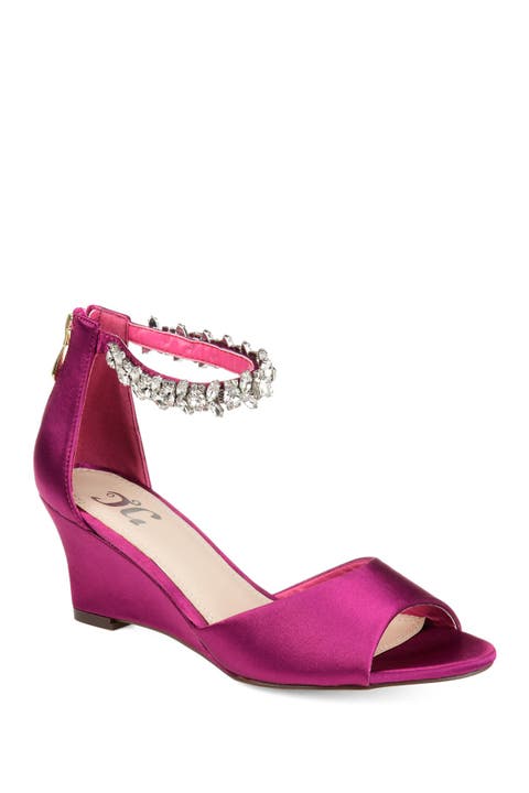 JOURNEE Connor Embellished Strap Wedge Sandal (Women)