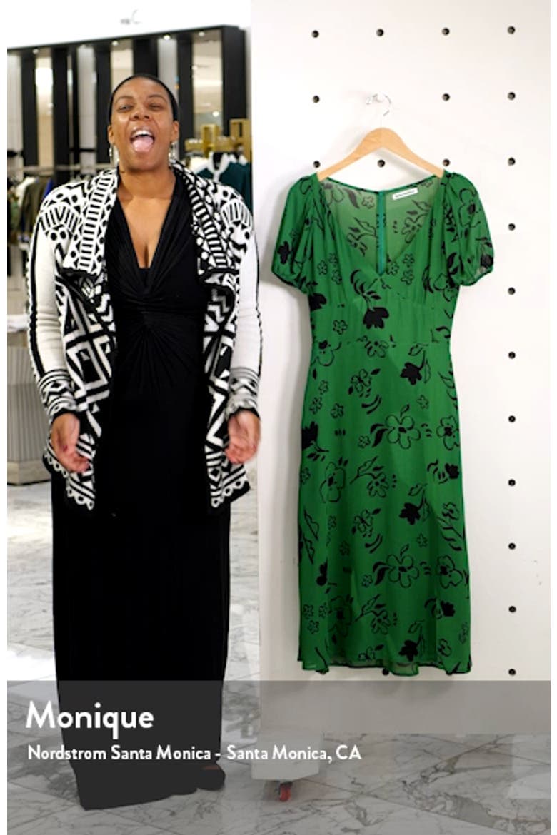 Kacey Print Puff Sleeve Midi Dress video