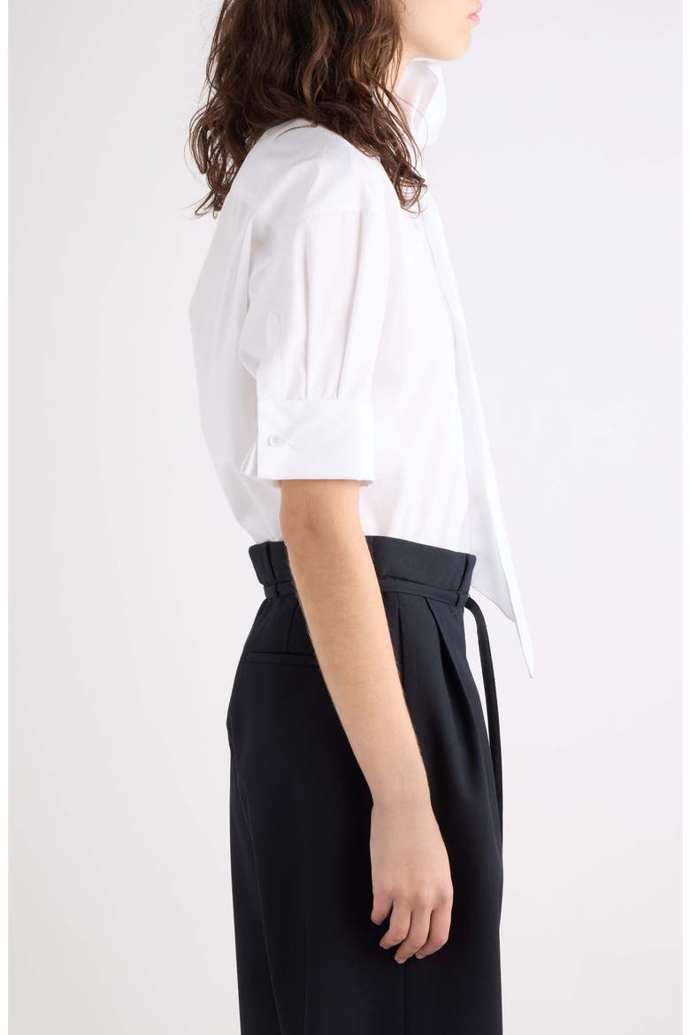 Calma Short Sleeve Cotton Poplin Popover Shirt, Alternate, color, WHITE