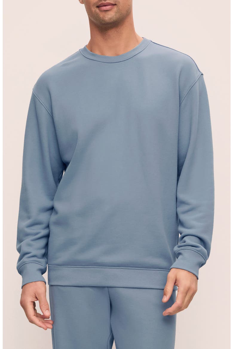 Men's French Terry Sweatshirt, Main, color, FADED DENIM