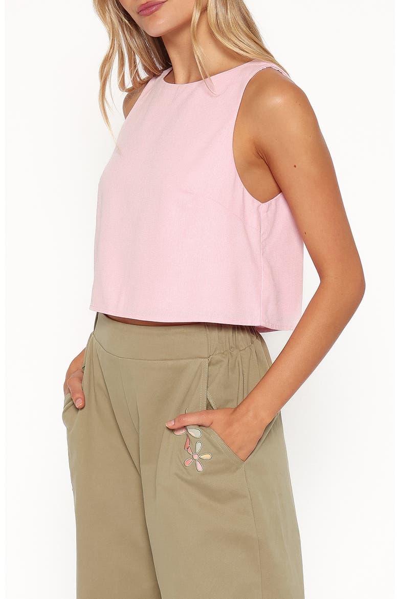 Madison Linen Blend Cropped Tank, Alternate, color, PINK