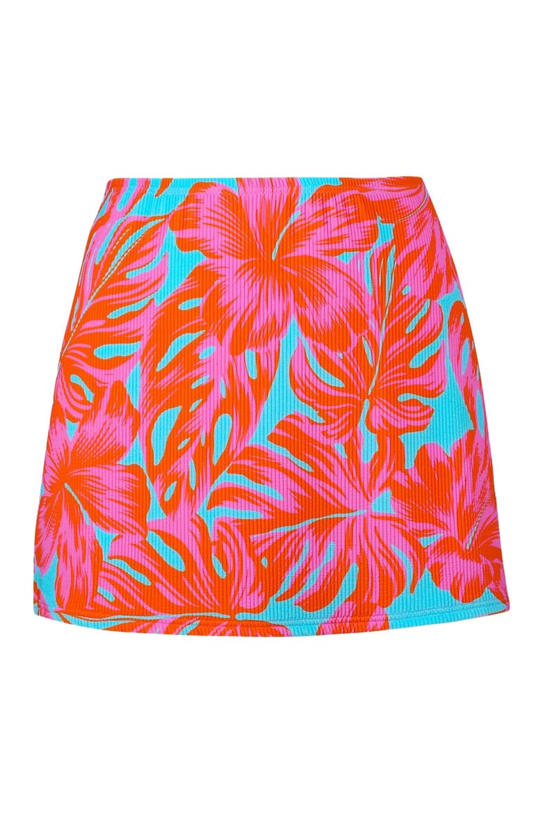 Bree Cover-up Mini Skirt, Alternate, color, PALM DAZE RIB