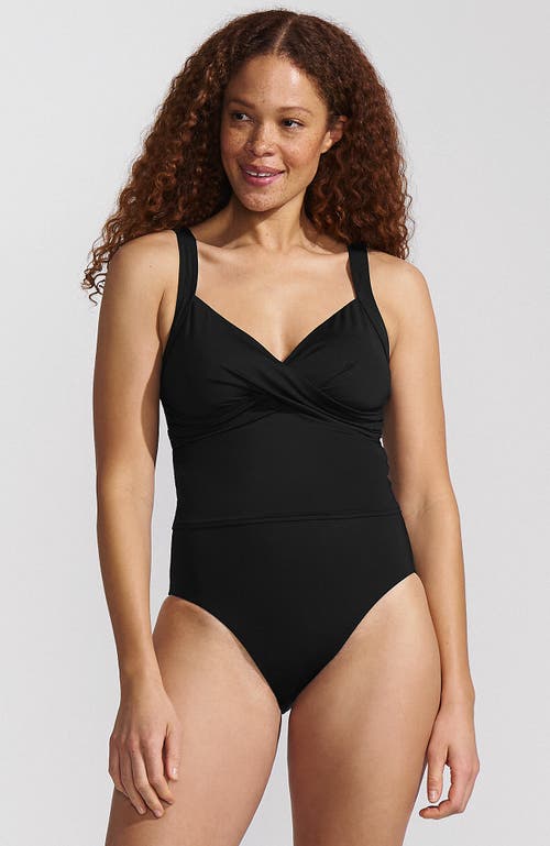 Lands' End Chlorine Resistant Smoothing Control High Waisted Bikini Bottoms In Black