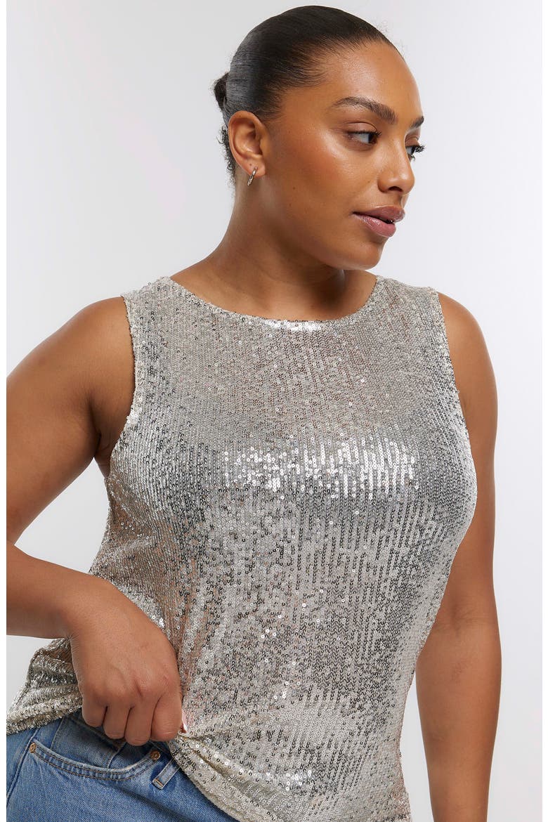 Sequin Tank, Alternate, color, SILVER
