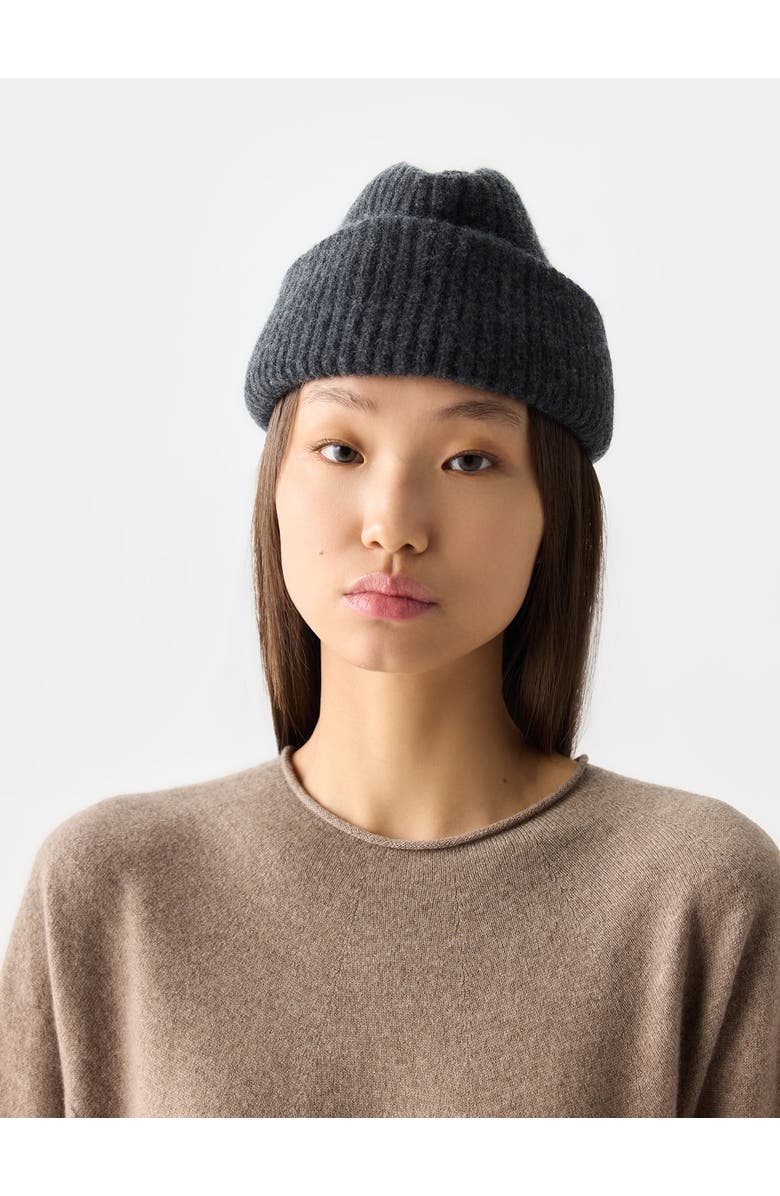 Gobi Cashmere Unisex Cashmere Grandpa Hat, Alternate, color, Charcoal