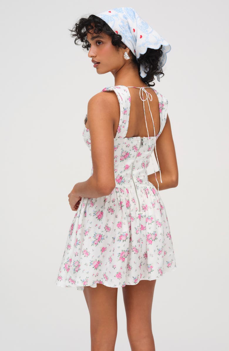 For Love & Lemons August Floral Minidress, Alternate, color, White