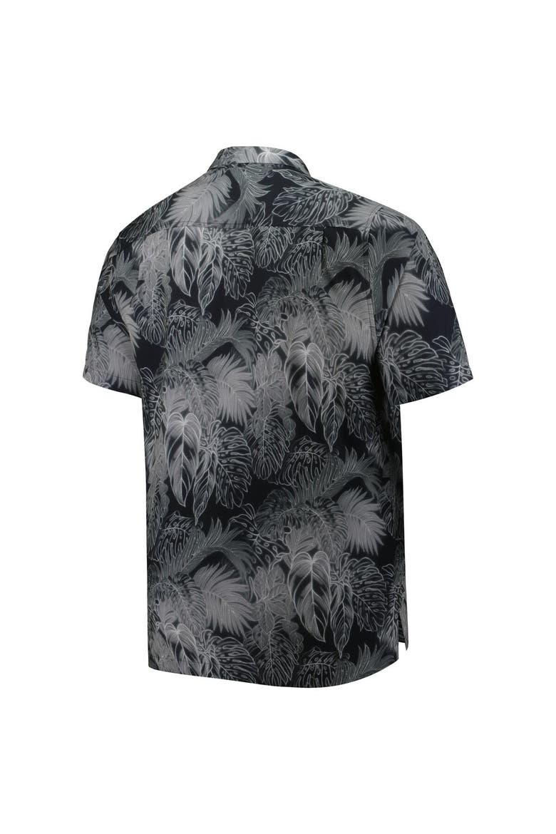 Men's Tommy Bahama Black Jacksonville Jaguars Big & Tall Bahama Coast Luminescent Fronds Camp IslandZone Button-Up Shirt, Alternate, color, Black