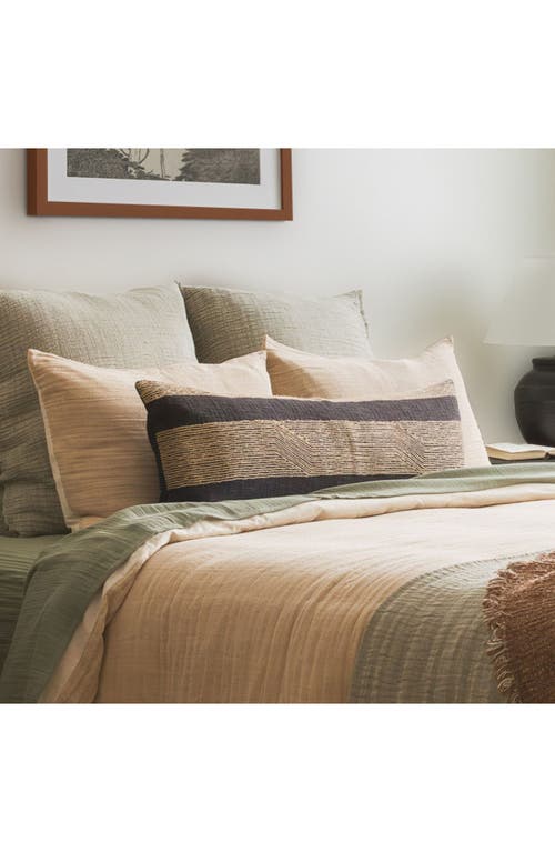 Crane Air Balance Jute Embroidery Lumbar Pillow In Black