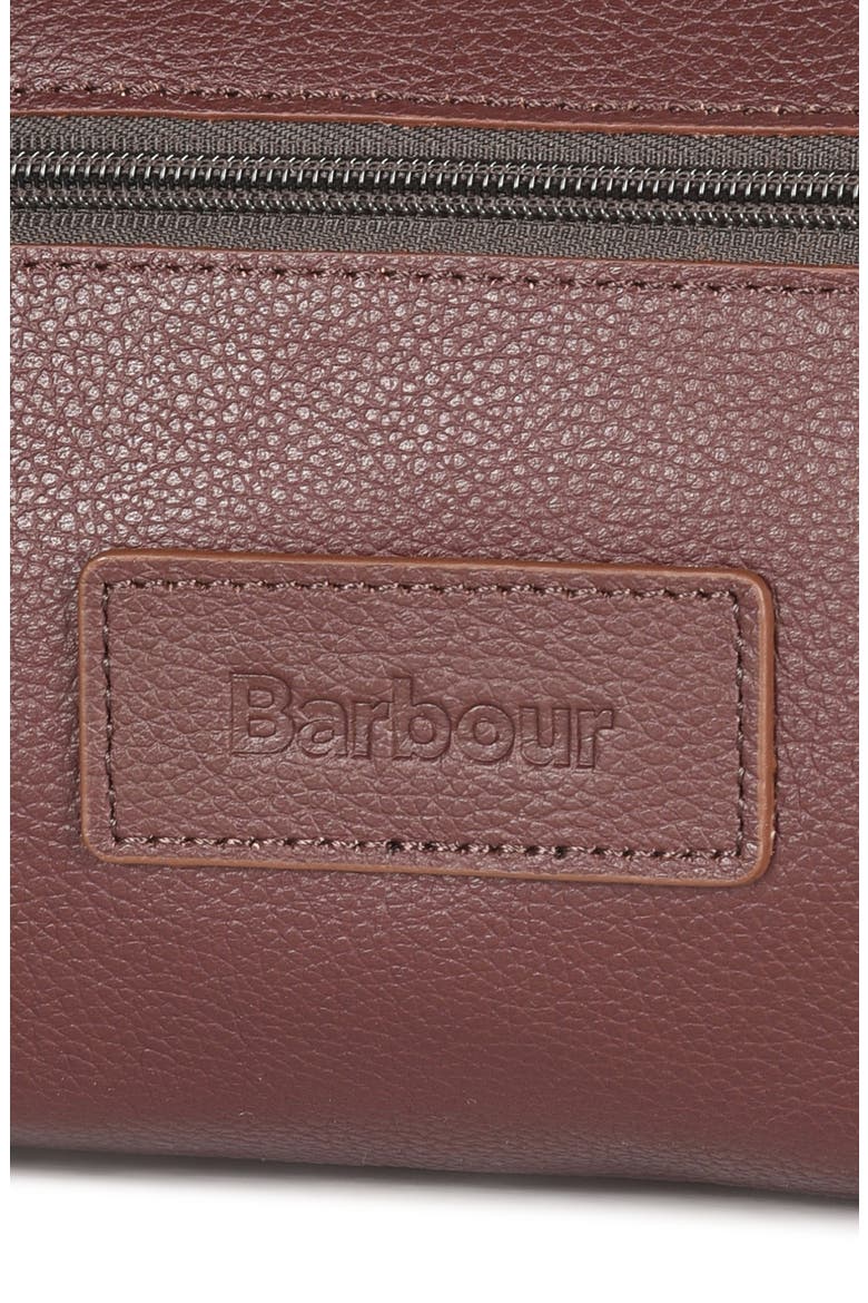 Leather Wash Bag, Alternate, color, DK BROWN