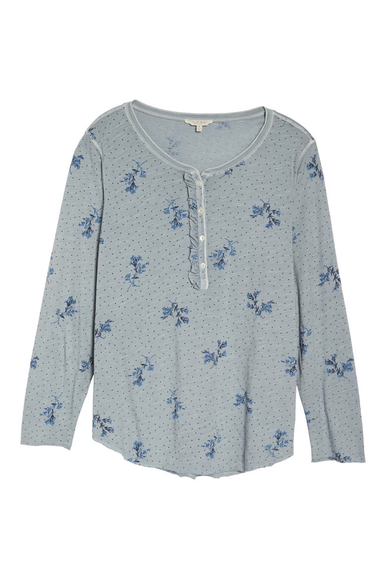 Washed Ruffle Henley Top, Alternate, color, MULTI