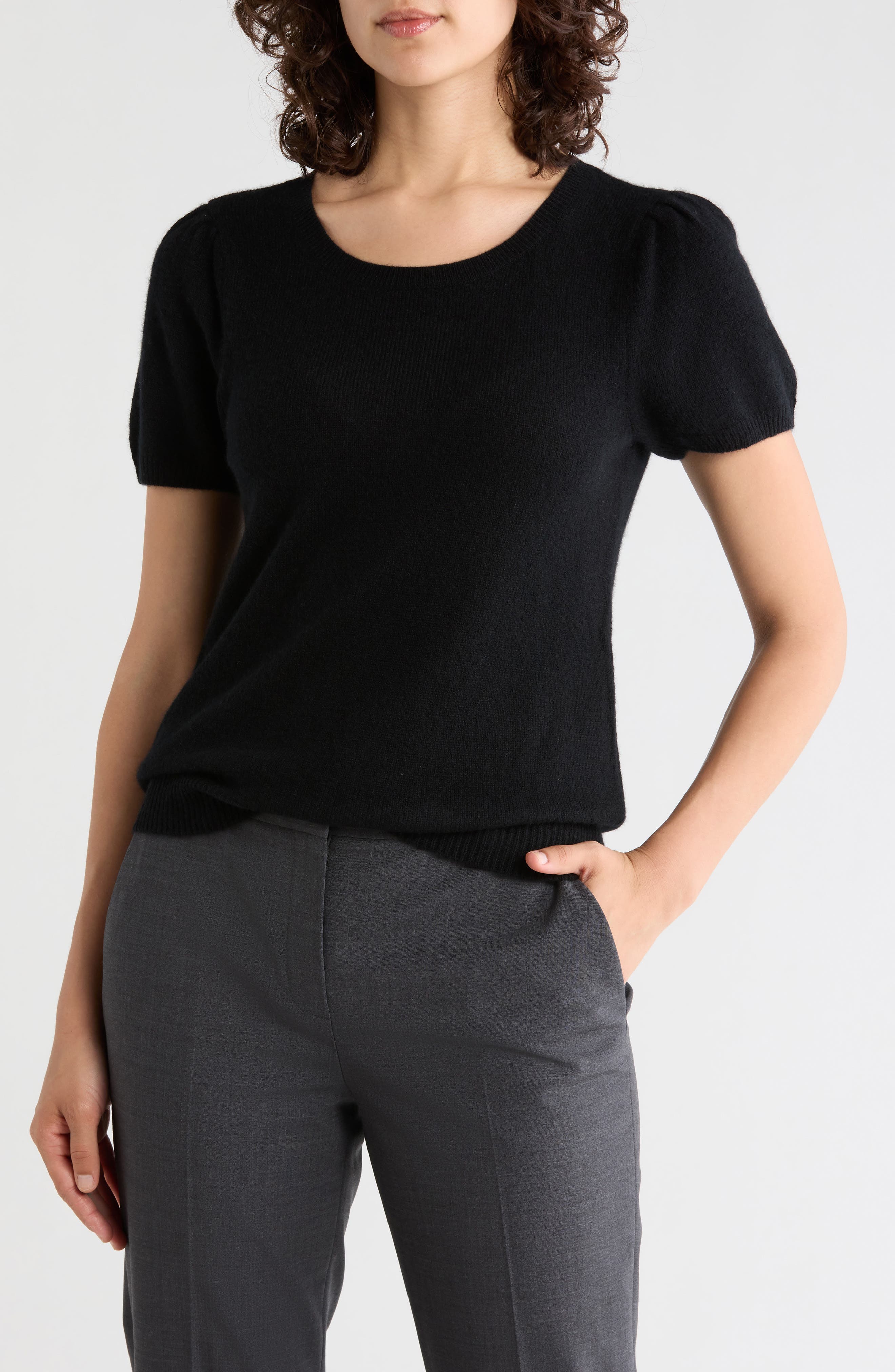 Puff Sleeve Cashmere Sweater