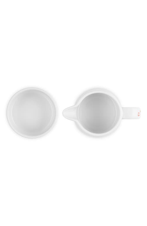 Le Creuset Mon Coeur Stoneware Sugar & Creamer Set In White