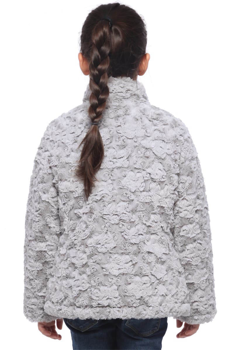 Rokka&Rolla Kids' Reversible Fleece Puffer Jacket, Main, color, Frost Gray/ Chalk Pink