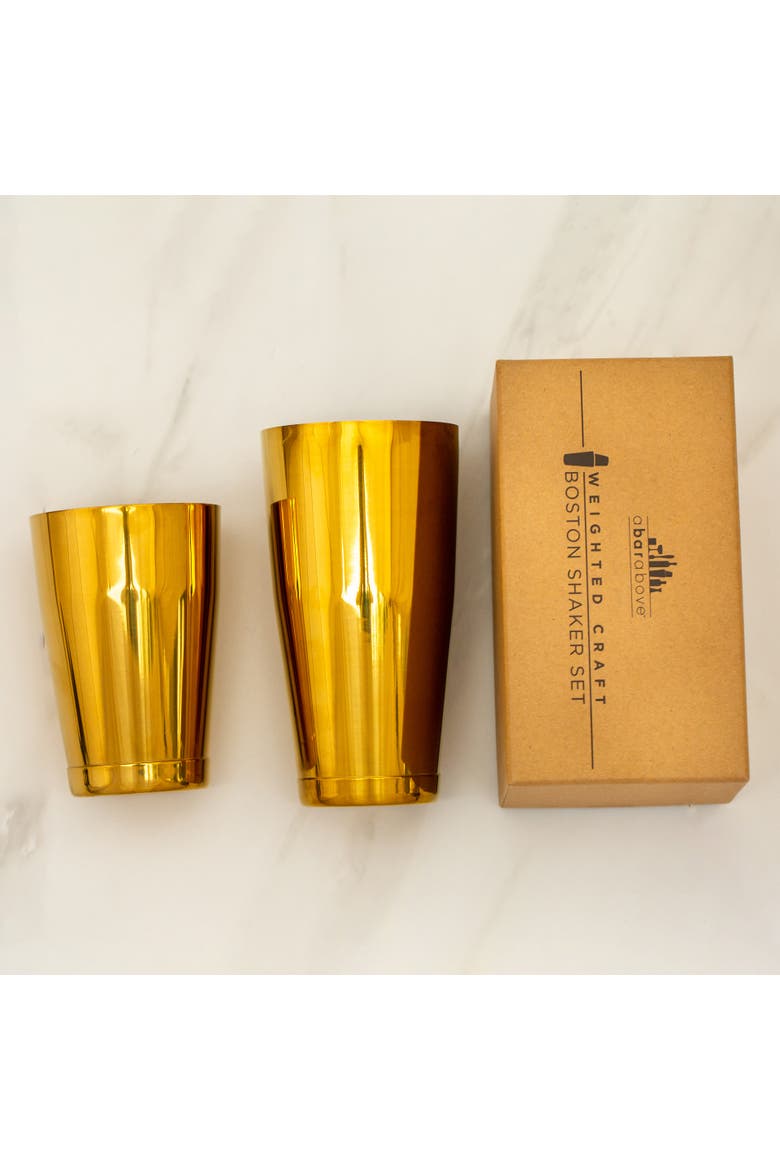 Gold Boston Cocktail Shaker Set, Weighted, Alternate, color, Gold