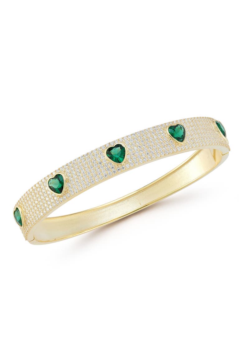 Heart Pave Bangle, Main, color, GOLD