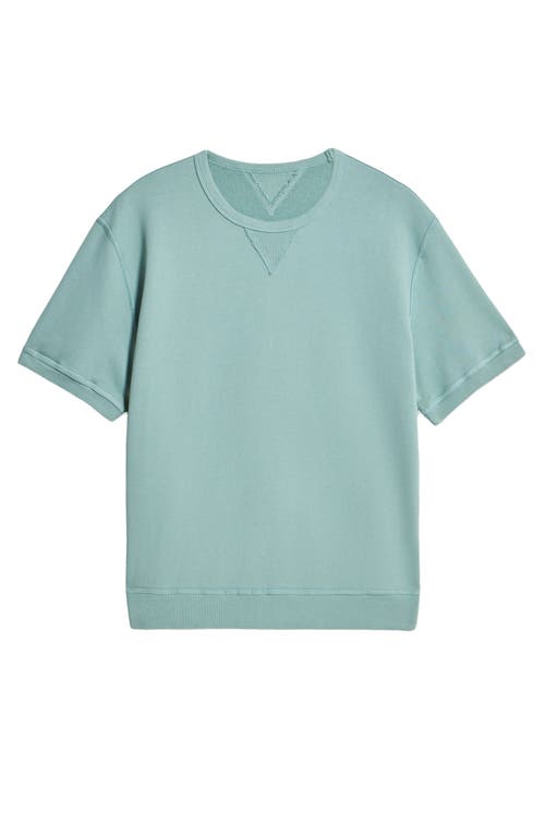 Fortela Ohio Brushed Jersey Short Sleeve Sweatshirt In Green