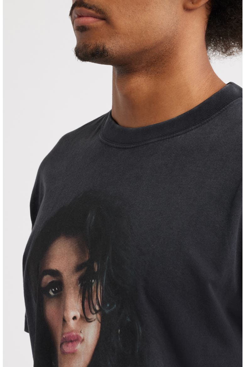 Oversize Amy Winehouse Graphic T-Shirt, Alternate, color, BLACK WASH