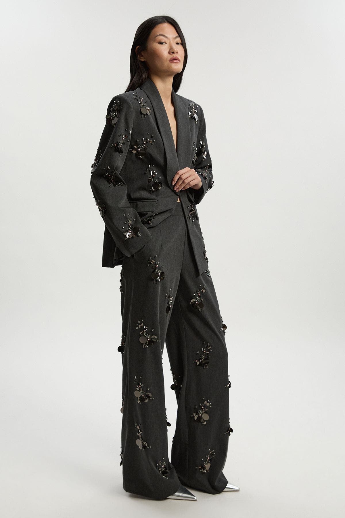 Embellished Single-Breasted Blazer - image 2