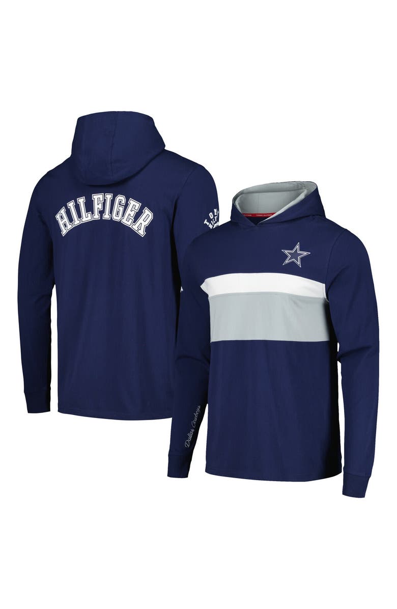Tommy Hilfiger Men's Tommy Hilfiger Navy Dallas Cowboys Morgan Long Sleeve Hoodie T-Shirt, Main, color, Navy