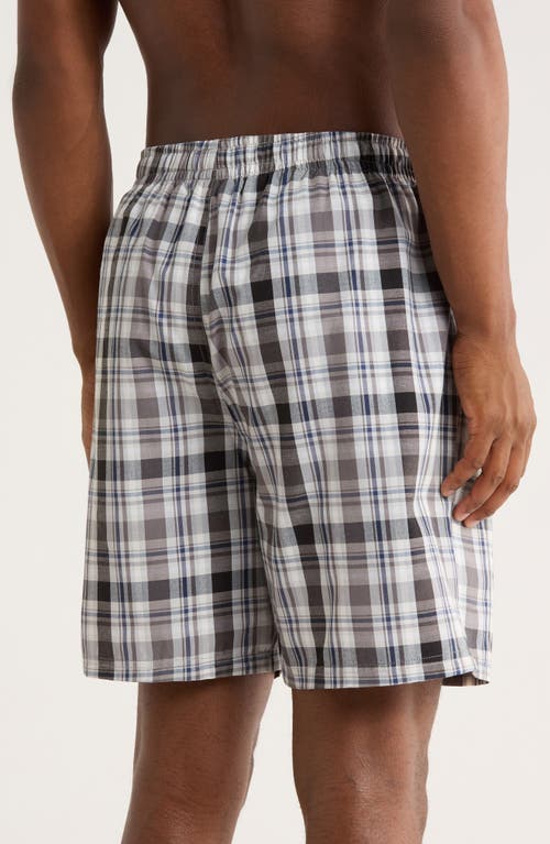 Tahari Plaid Pajama Shorts In Gray
