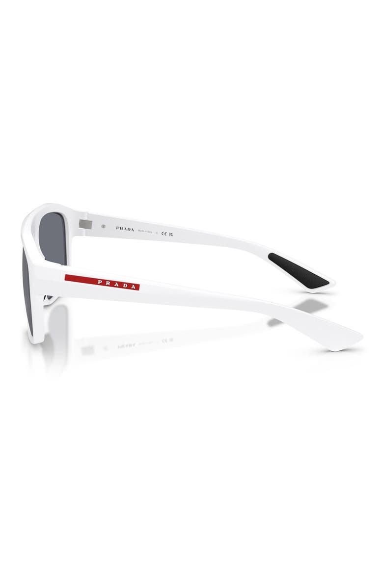 59mm Shield Sunglasses, Alternate, color, MATTE WHITE / BLUE SILVER