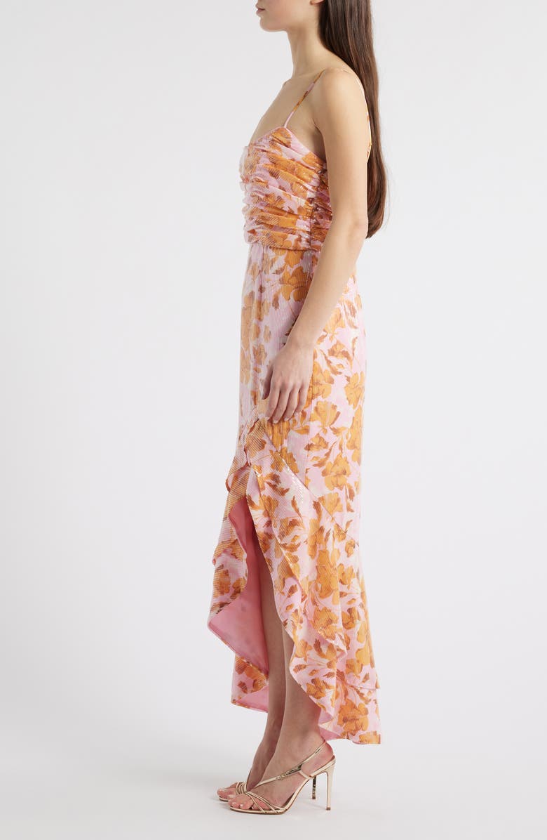 Hutch Ruched Bodice Ruffle Sequin Maxi Dress, Alternate, color, 