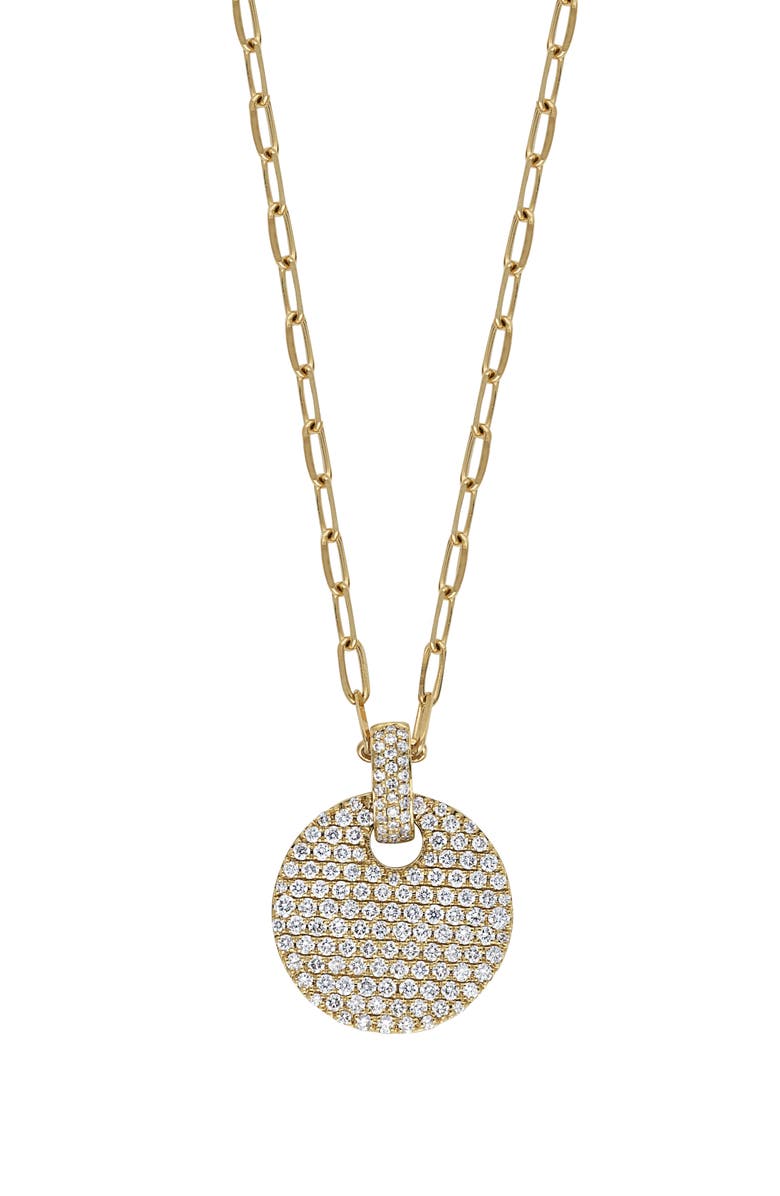Bony Levy Pavé Diamond Disc Pendant Necklace, Main, color, 