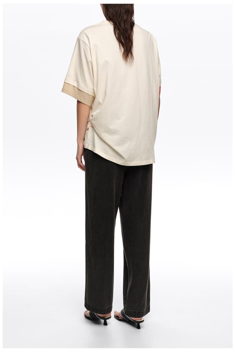Straight Washed Trousers With Topstitching, Alternate, color, WASHED BLACK