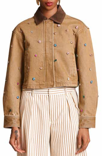 Embellished Cropped Barn Jacket
