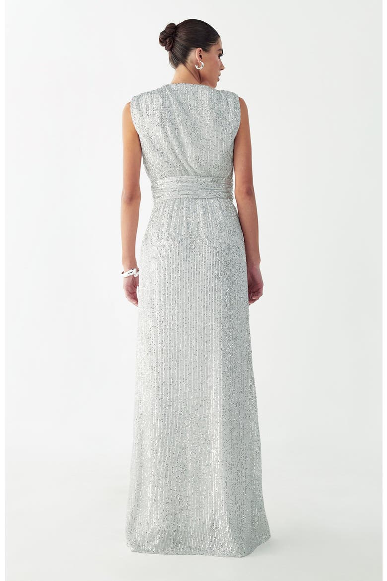 Cottier Maxi Dress, Alternate, color, White Sequin
