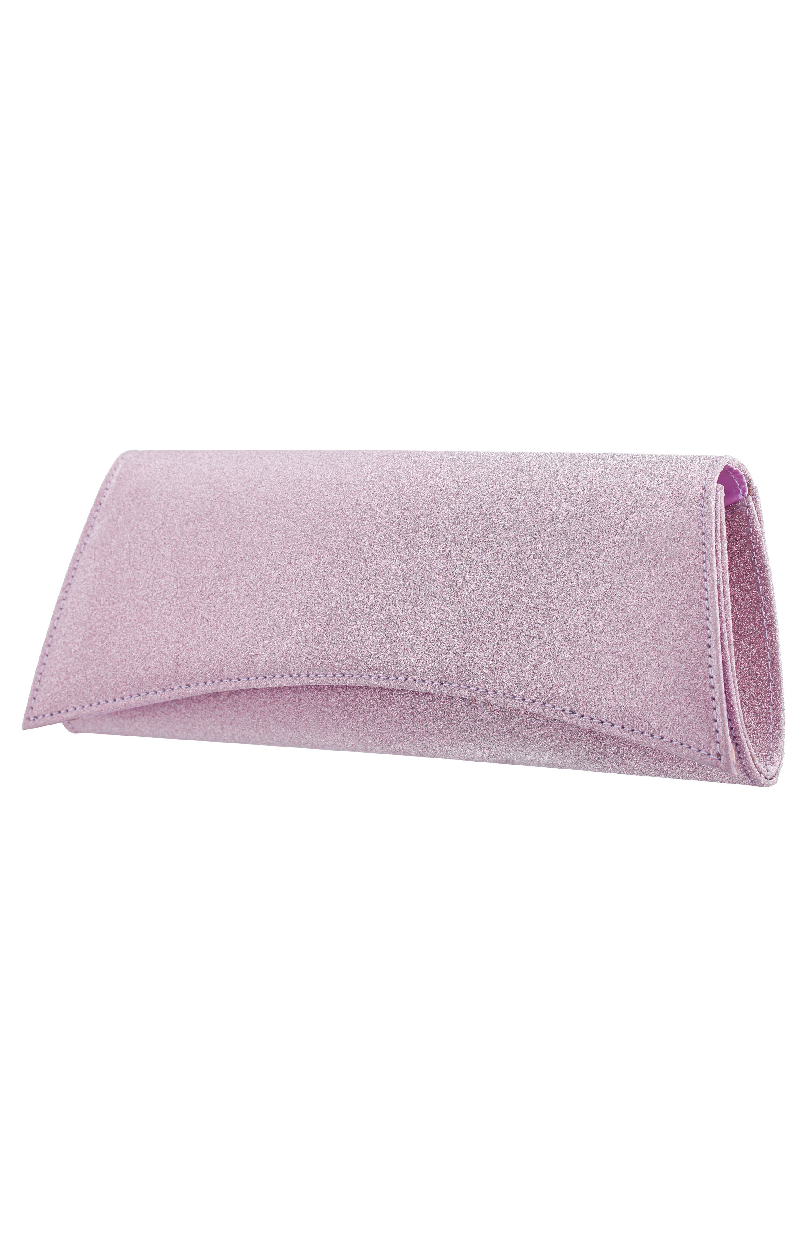 Zoey Metallic Clutch, Alternate, color, ICY PINK