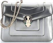 Pre-Owned Bvlgari Serpenti Forever Square Shoulder Bag Metallic Leather Small