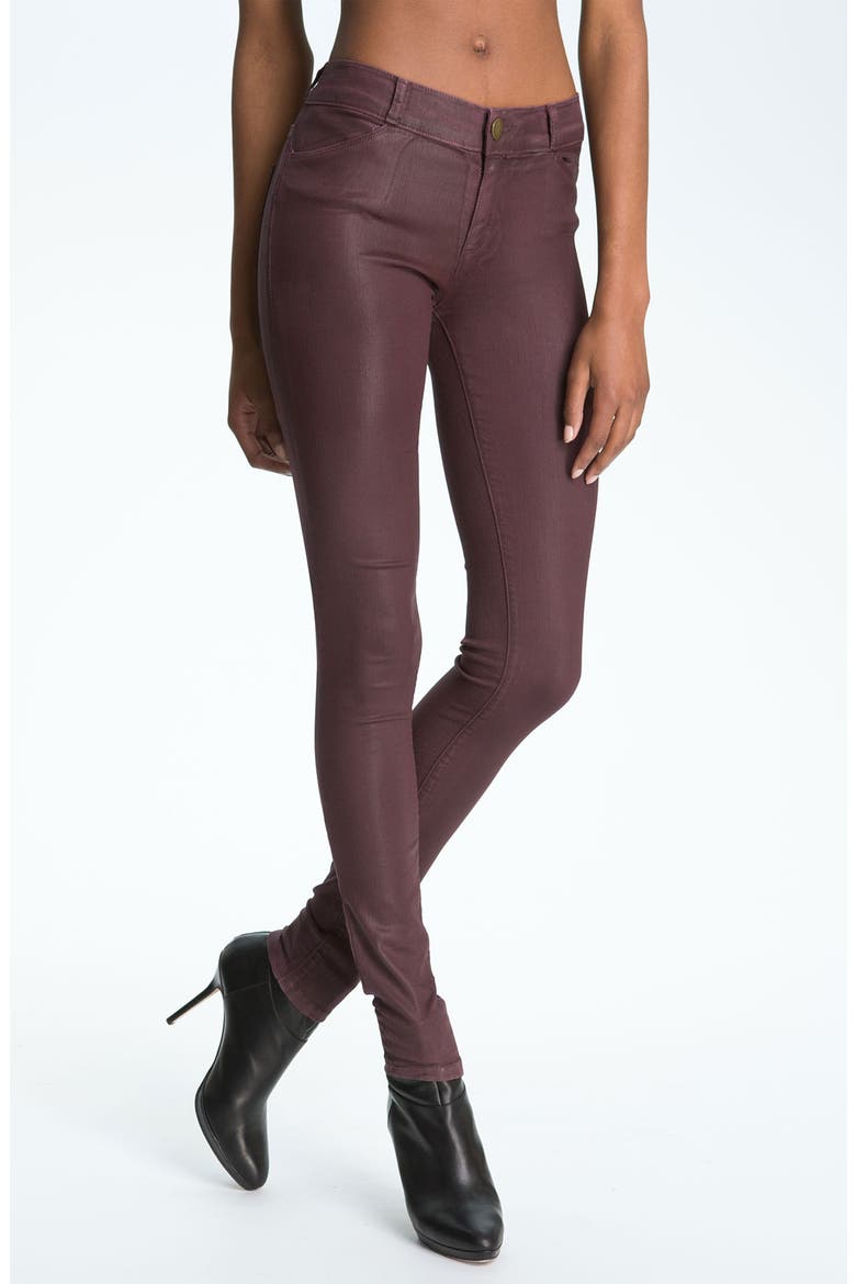 Coated Denim Skinny Leggings, Alternate, color, HUCKLEBERRY