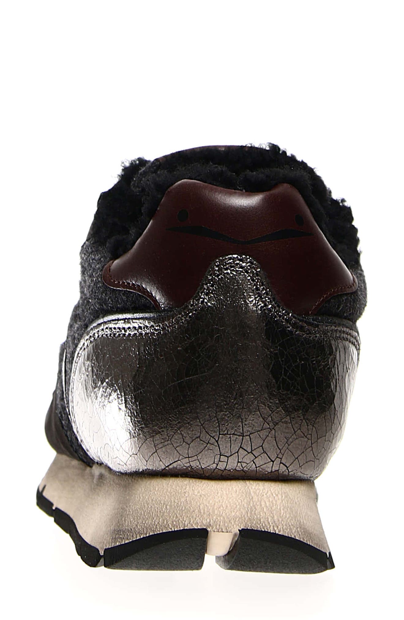 Voile Blanche Julia Genuine Shearling Jogger Sneaker, Alternate, color, Black Anthracite