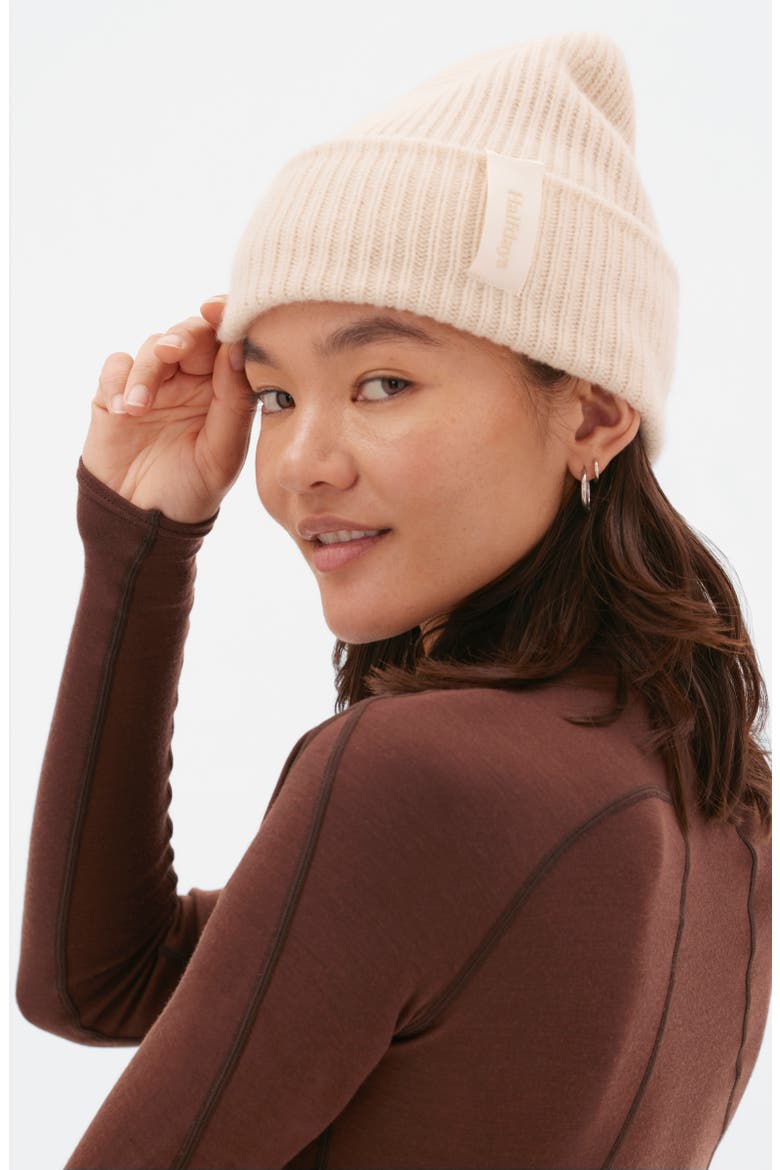 Rib Merino Wool Beanie, Alternate, color, OAT MILK