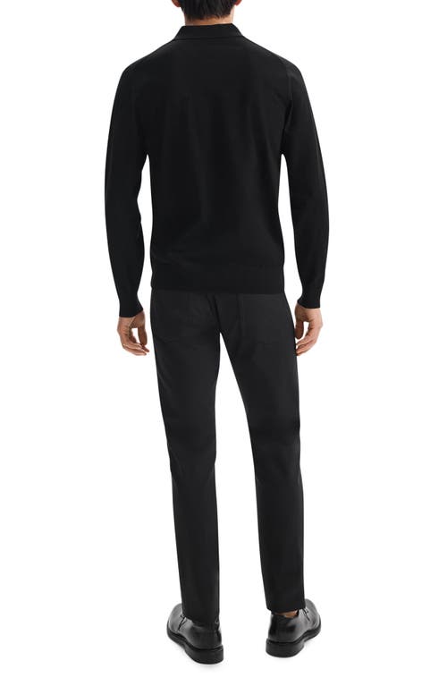 Theory Goris Long Sleeve Polo In Black